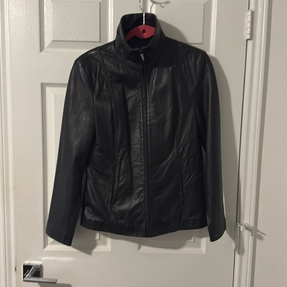 Black leather jacket